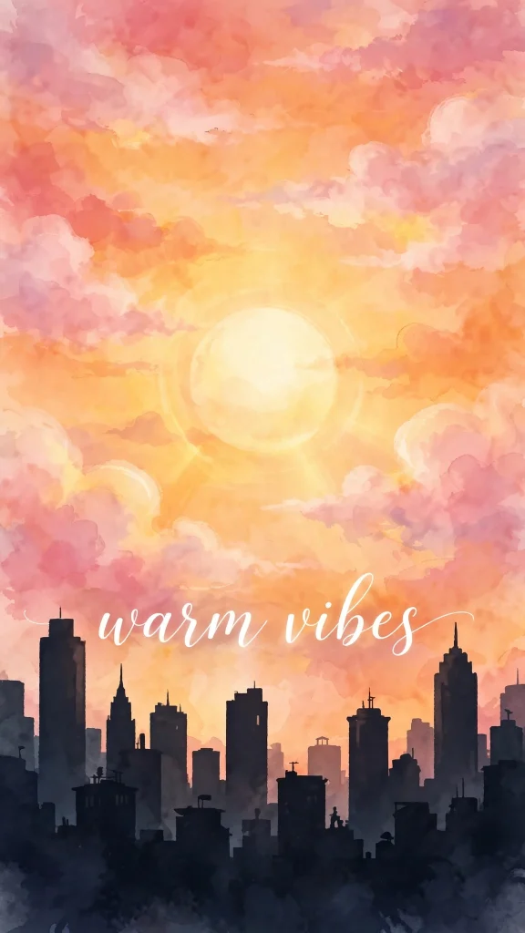 Wallpaper Aesthetic Sunset: Warm, Dreamy Sunset Background Ideas for a Cozy Screen 3 Sunset city wallpaper