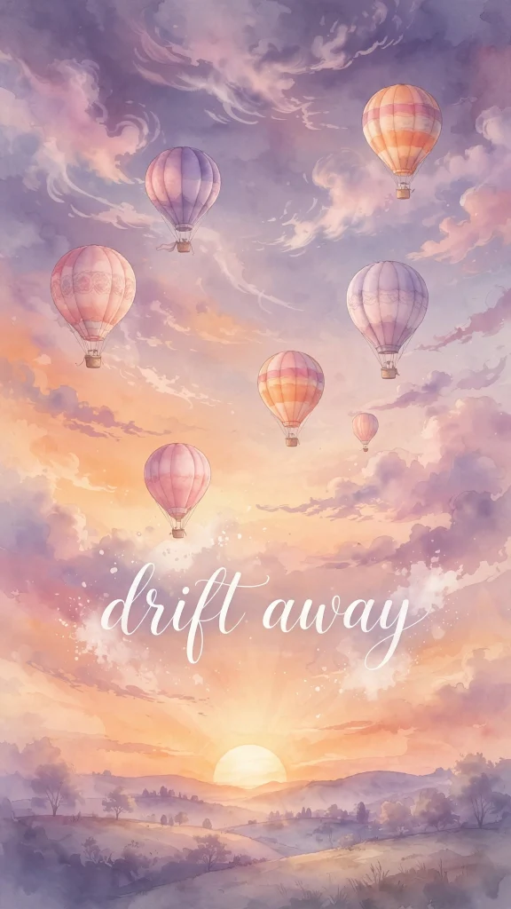 Wallpaper Aesthetic Sunset: Warm, Dreamy Sunset Background Ideas for a Cozy Screen 5 Sunset balloons wallpaper