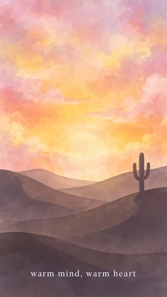 Wallpaper Aesthetic Sunset: Warm, Dreamy Sunset Background Ideas for a Cozy Screen 6 Sunset desert wallpaper