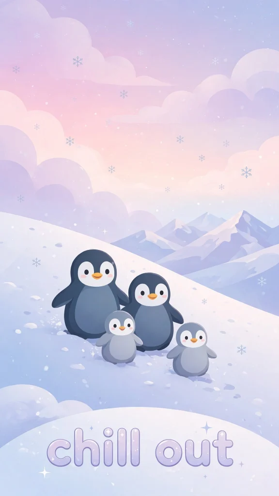 Wallpaper Aesthetic Winter: Snowy & Dreamy Winter Background Ideas 13 Winter Aesthetic penguin wallpaper
