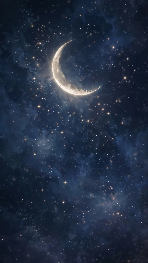 Moon Aesthetic: 12 Dreamy Moon Wallpaper Ideas 2 Moon Aesthetic crescent moon stars wallpaper