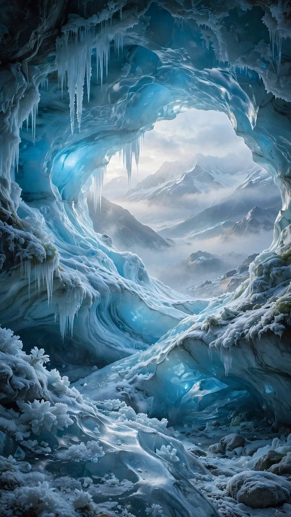 Mountain Aesthetic glacier ice cave wallpaper