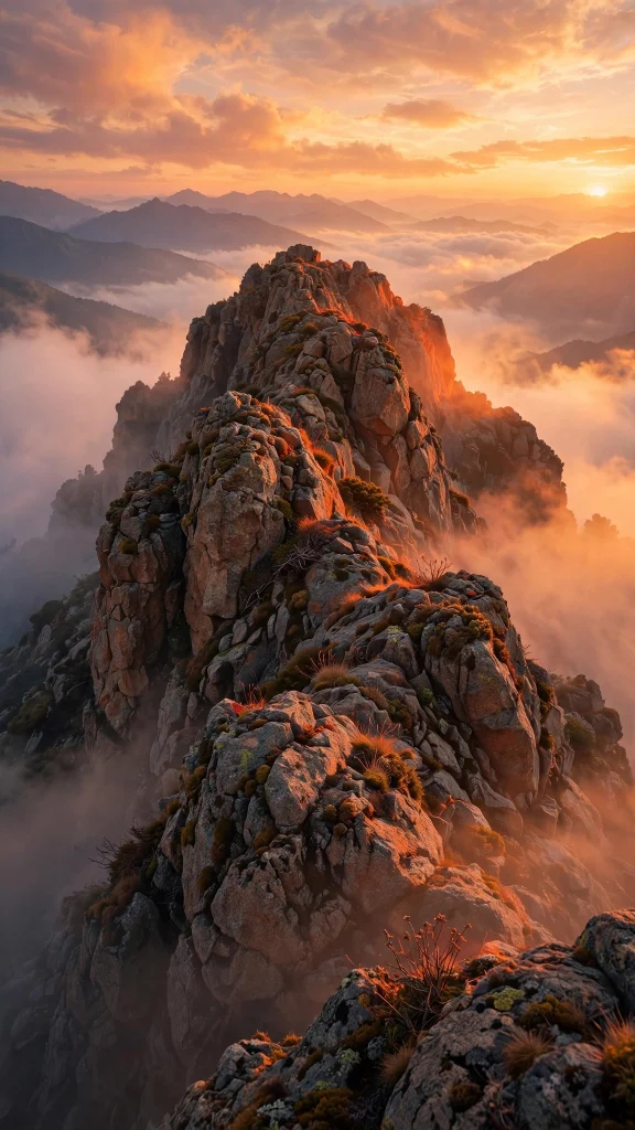 Mountain Aesthetic sunset summit wallpaper