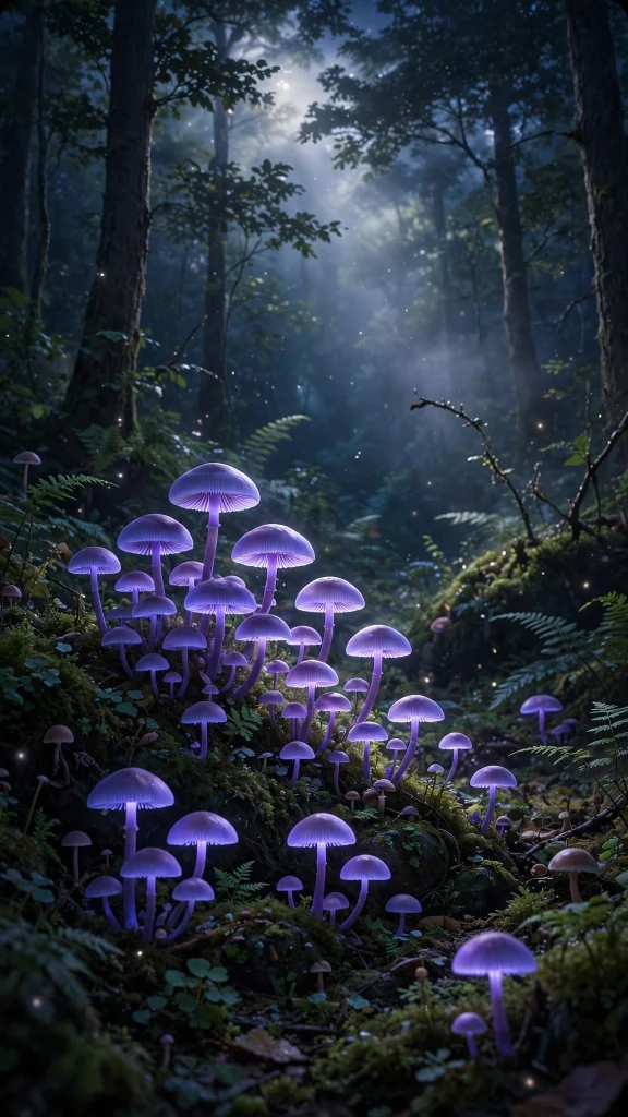 Mushroom Aesthetic: 12 Whimsical Mushroom Wallpaper Ideas 11 Mushroom aesthetic purple moonlight mushrooms wallpaper