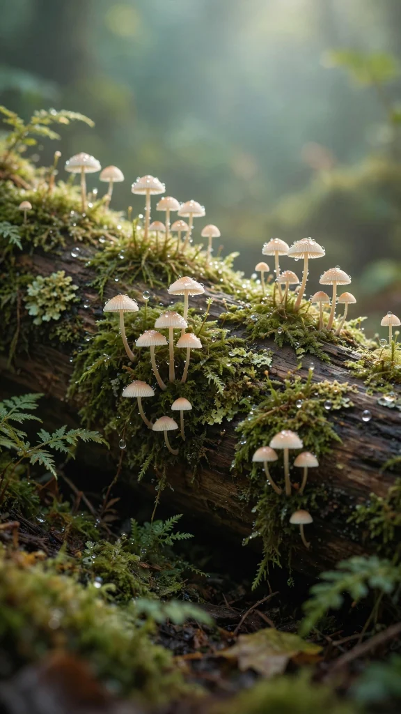 Mushroom Aesthetic: 12 Whimsical Mushroom Wallpaper Ideas 3 Mushroom aesthetic mossy log mushrooms wallpaper