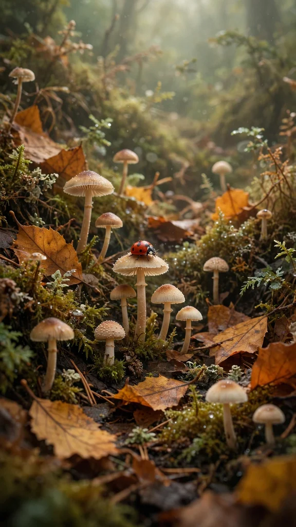 Mushroom Aesthetic: 12 Whimsical Mushroom Wallpaper Ideas 6 Mushroom aesthetic ladybug mushroom wallpaper