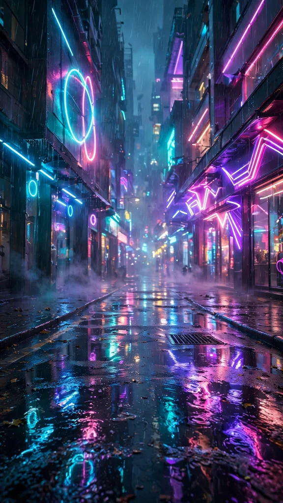 Neon Aesthetic: 12 Glowing Neon Wallpaper Ideas 2 Neon aesthetic rainy city wallpaper