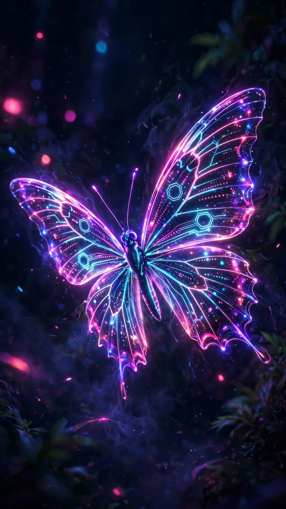 Neon Aesthetic: 12 Glowing Neon Wallpaper Ideas 5 Neon aesthetic butterfly wallpaper