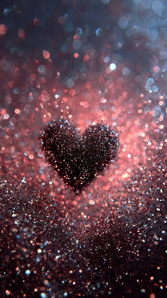 a heart catching view of soft glitter glow wallpap