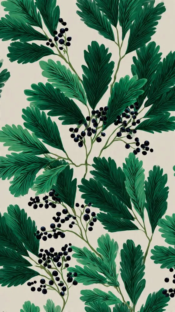botanical green minimal wallpaper