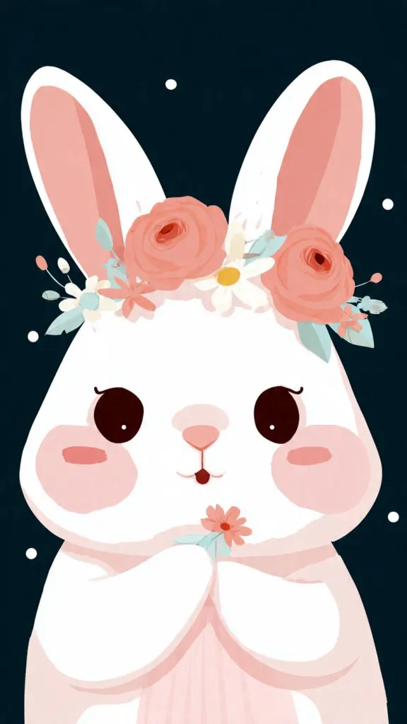 πΈ Wallpaper Aesthetic Cute Ideas That Make Your Screen Feel Soft & Adorable 6 cute bunny illustration wallpaper