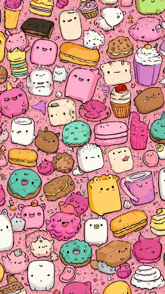 cute kawaii pattern wallpaper