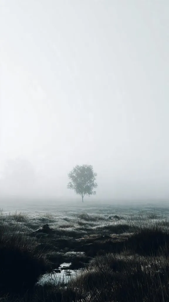 foggy minimal landscape wallpaper