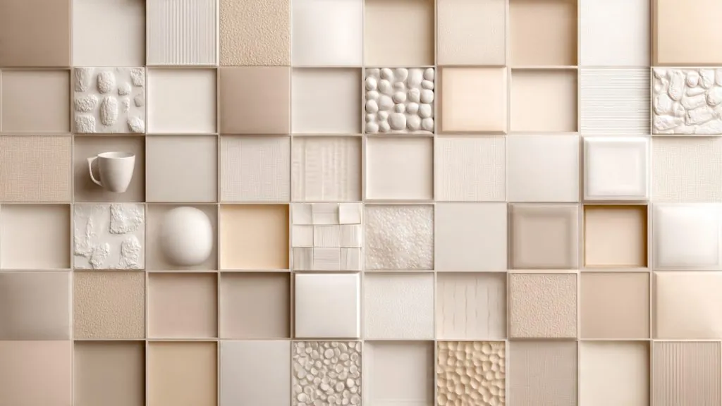 monochrome beige grid aesthetic