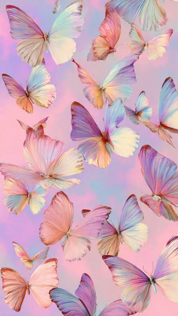 πΈ Wallpaper Aesthetic Cute Ideas That Make Your Screen Feel Soft & Adorable 14 pastel butterfly dream wallpaper
