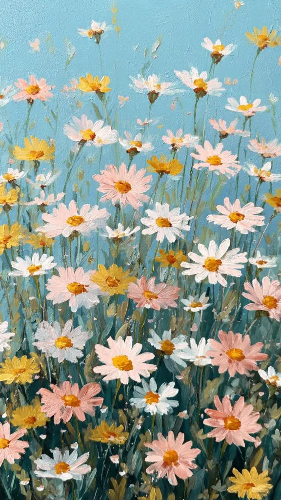 pastel daisy field wallpaper 1