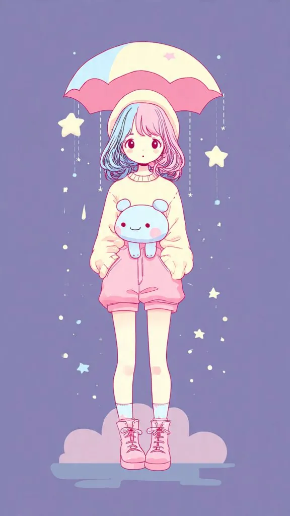 pastel kawaii character wallpaper 1