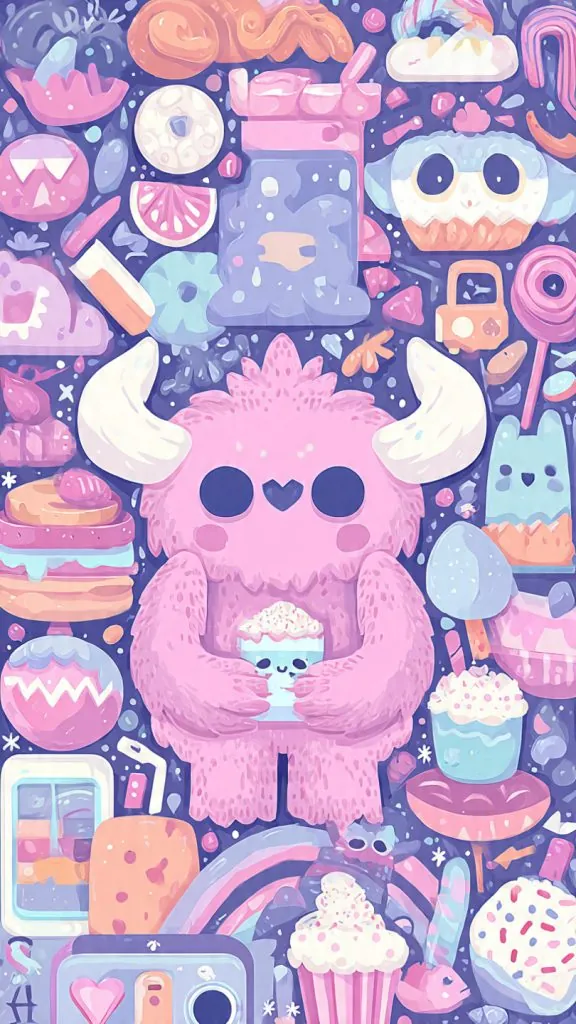 πΈ Wallpaper Aesthetic Cute Ideas That Make Your Screen Feel Soft & Adorable 1 pastel kawaii character wallpaper