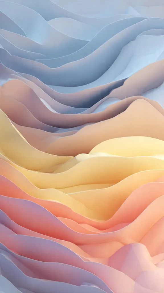 soft gradient pastel waves wallpaper