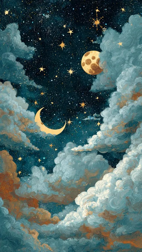 πΈ Wallpaper Aesthetic Cute Ideas That Make Your Screen Feel Soft & Adorable 11 soft moon stars dream wallpaper 1