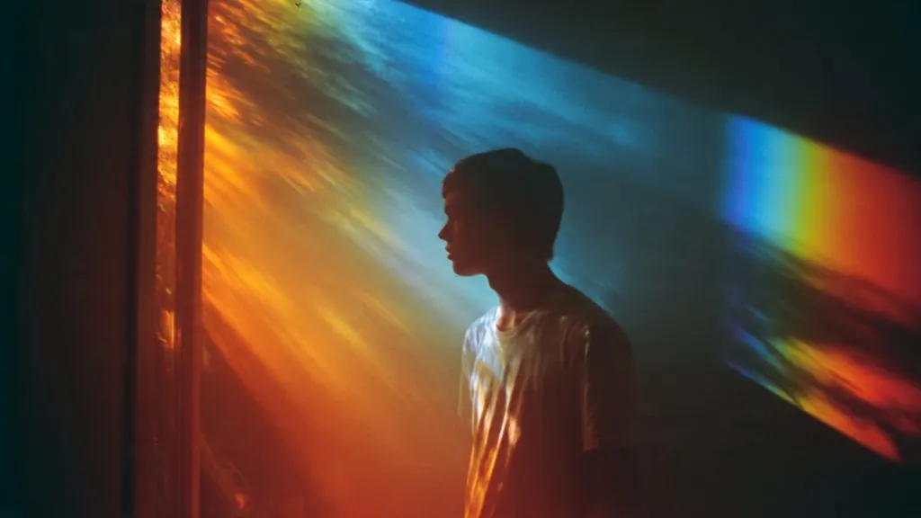 soft rainbow light leaks
