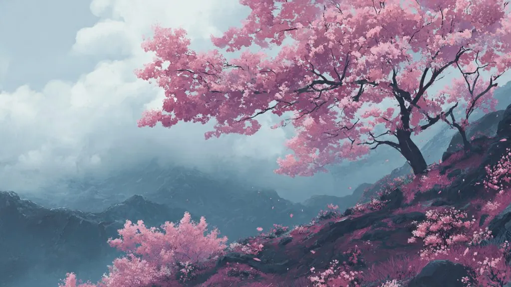soft sakura breeze landscape