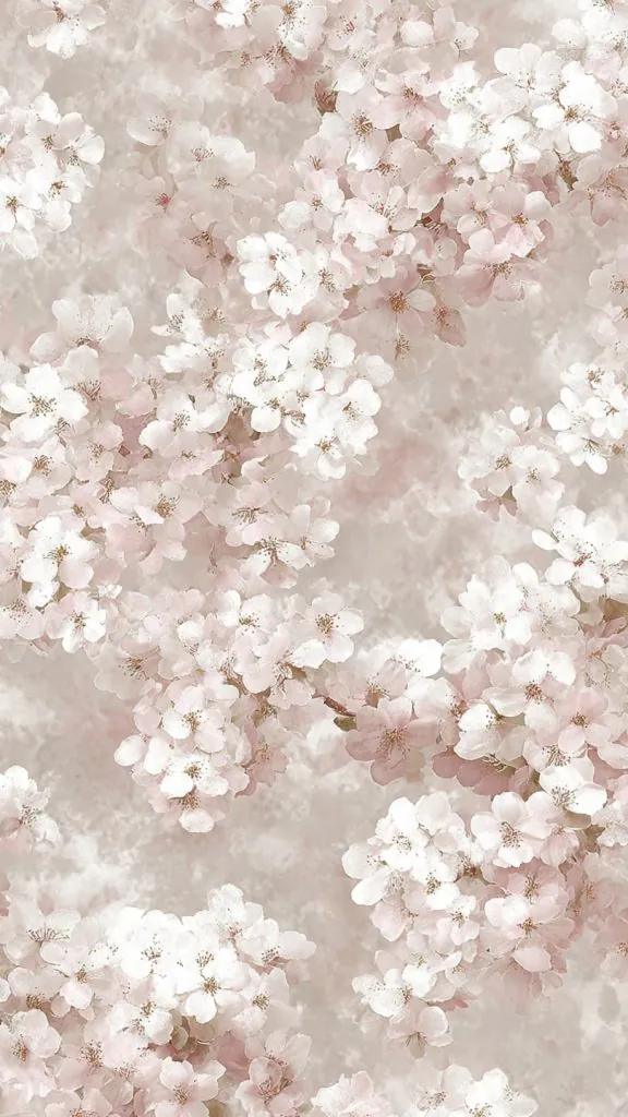 soft sakura petal white wallpaper