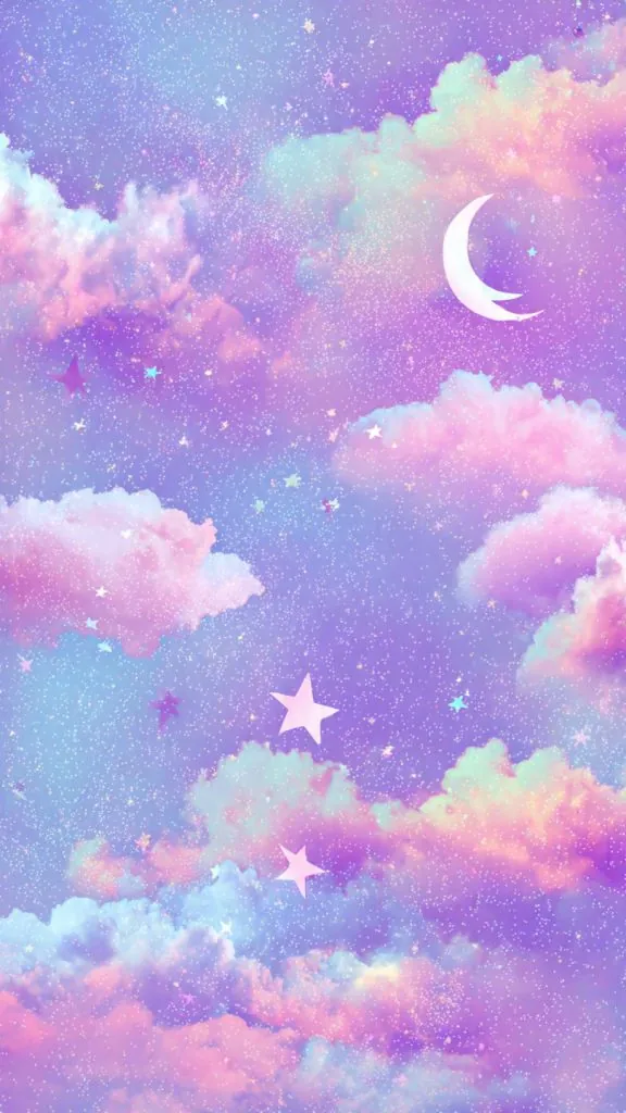Wallpaper Aesthetic Ungu Pastel: Dreamy Purple Background Ideas for a Soft, Cozy Screen 4 4 pastel starry night wallpaper