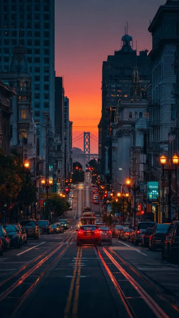 city sunset car wallpaper 1