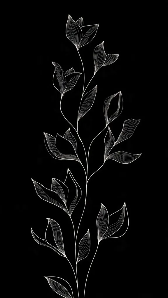 Wallpaper Aesthetic Minimalist: Calm, Clean Background Ideas for a Beautiful Screen 3 minimal botanical line art wallpaper