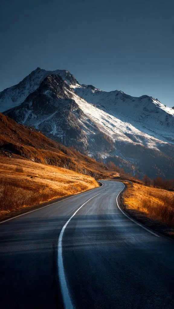 mountain road car wallpaper