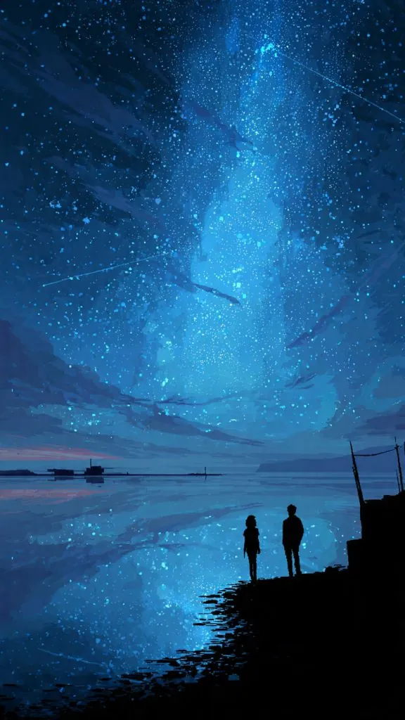 pixel star sky wallpaper