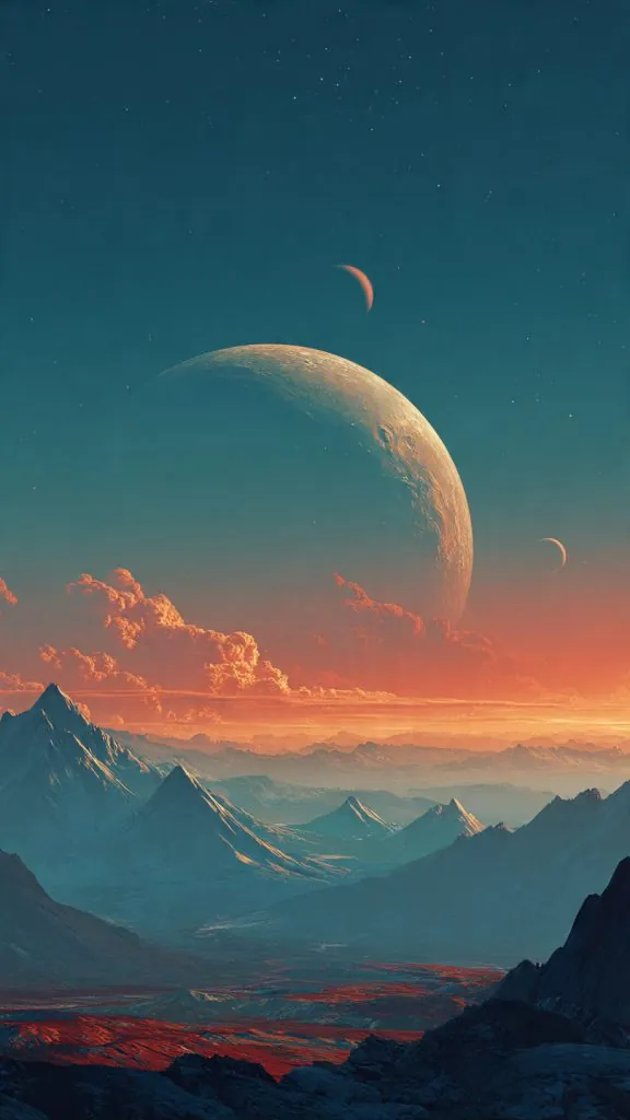 retro planet space wallpaper