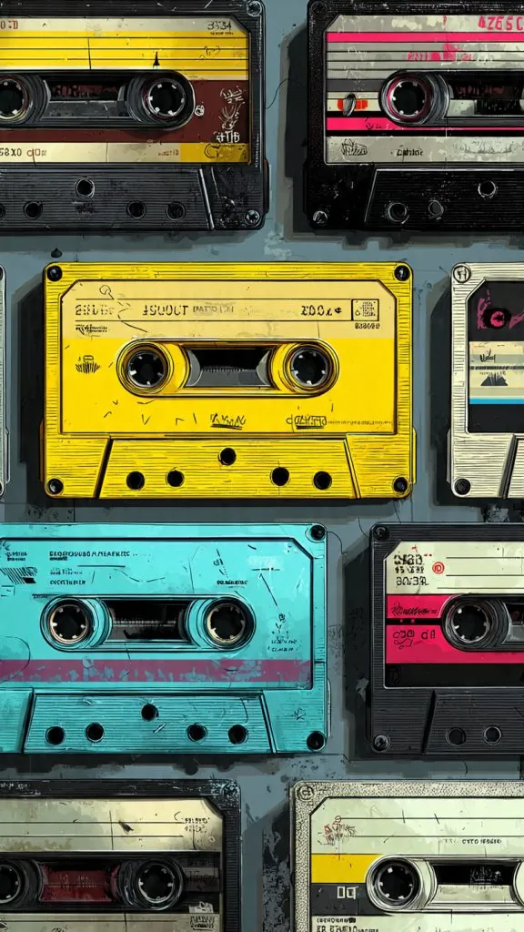 vintage cassette tape wallpaper